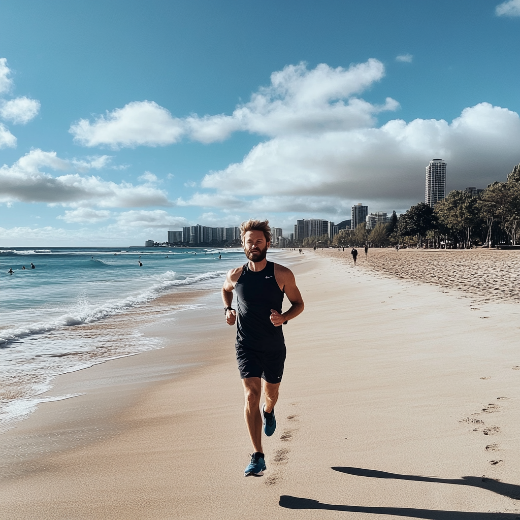 Stephan beim joggen in Maui