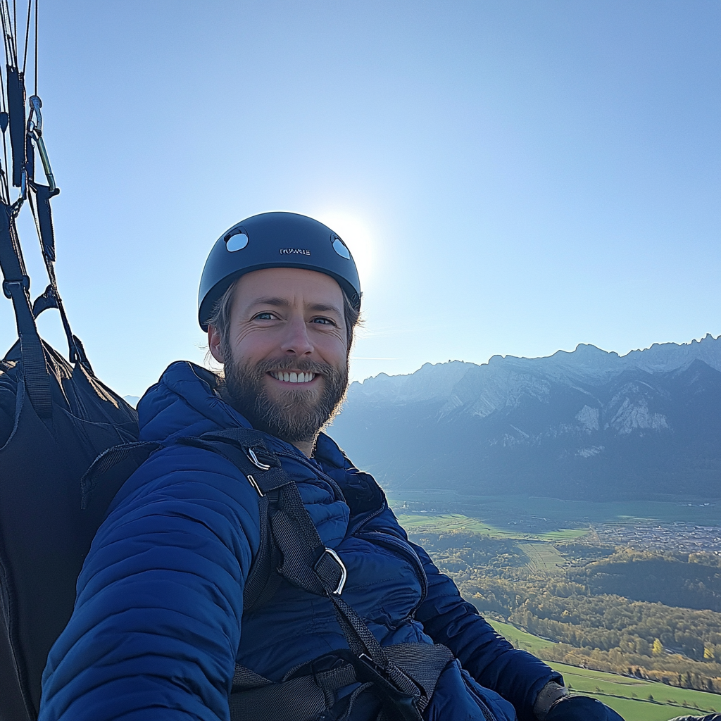 Stephan beim Paragliden